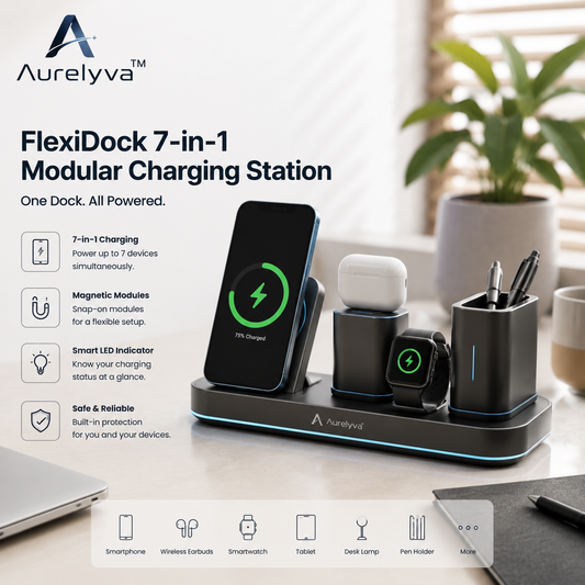 Aurelyva™ FlexiDock 7-in-1 Modular Charging Station