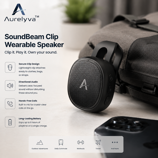 Aurelyva™ SoundBeam Clip Wearable Speaker